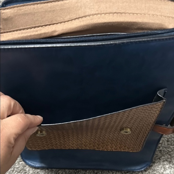 ModCloth Authentically Academic Backpack Blue & Brown - Picture 5 of 6